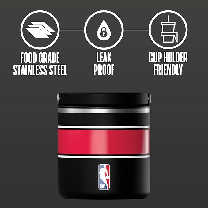 Hydrapeak x NBA Officially Licensed Houston Rockets 25oz Stainless Steel Vacuum Insulated Thermos Food Jar with Handle, Wide Mouth Leak-Proof Soup Thermos for Adults, 10 Hours Hot and 16 Hours Cold