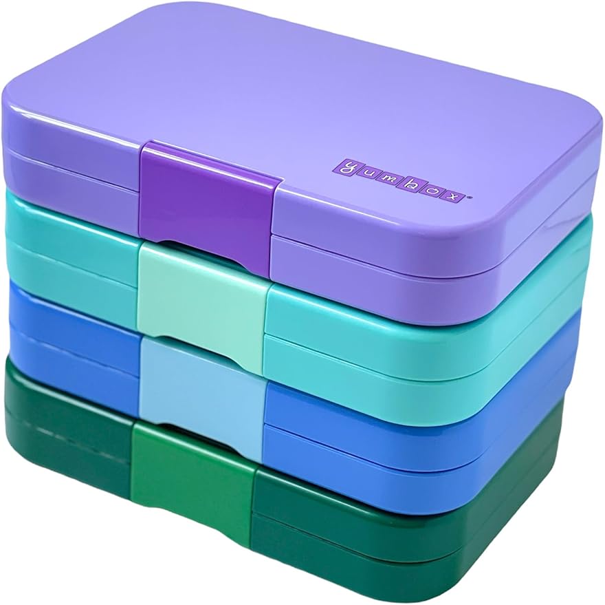 Yumbox Tapas Leakproof Bento Box: 4-Compartment Bento Lunch Box (True Blue with Shark Tray)