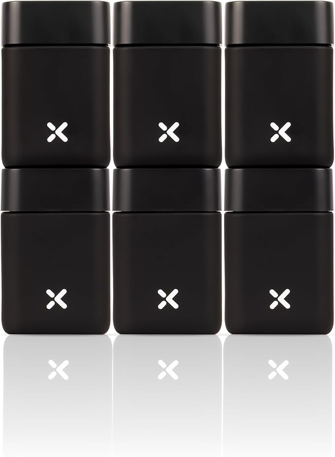CubeX Miron Ultraviolet Glass Jars 130 ml (4.4 fl oz)| Premium Matte Finish | Stackable & Space Saving Design | Airtight Smell Proof | Screw Top Jars | Ideal for Herbs, Coffee, Spices | Set of 3