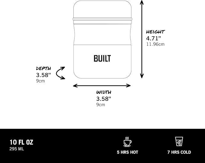 BUILT Food Jar, 10oz, Purple Sunset, Double Walled Vacuum Insulated Stainless Steel, Keeps Food Cold For 7 Hours And Hot For 5, BPA Free