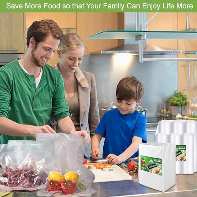 6 Pack 8"x20'(3Rolls) and11"x20' (3Rolls) Vacuum Sealer Bags Rolls with BPA Free and Heavy Duty,Commercial Grade Vacuum Seal Freezer Bags Rolls Compatible with Any Type Vacuum Sealer
