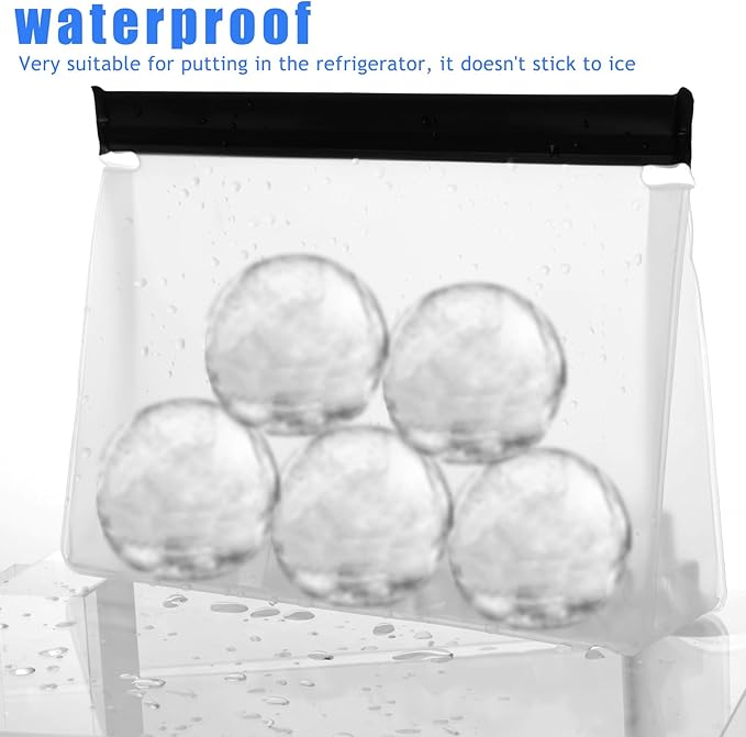 6 Pack Reusable Ice Storage Bags, 10 x 7.3 x 2.2in Leak Proof Ice Bags With Secure Zip Close Design, Bpa-Free