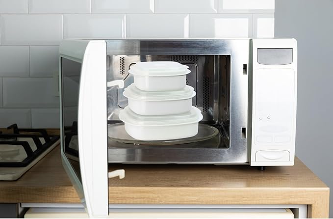 Reston Lloyd Nesting Microwave Containers, Set of 3, Adjustable Steam Vents, Airtight, Meal Prep, Durable BPA-Free Plastic- Freezer & Dishwasher Safe, Cookware & Food Storage, Anyday Cookware, Lime