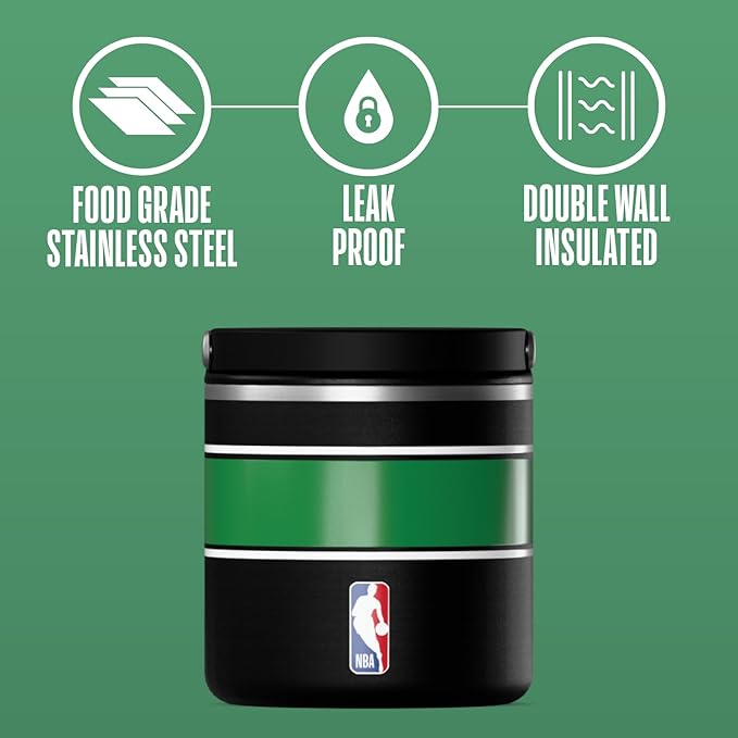 Hydrapeak x NBA Officially Licensed Boston Celtics 25oz Stainless Steel Vacuum Insulated Thermos Food Jar with Handle, Wide Mouth Leak-Proof Soup Thermos for Adults, 10 Hours Hot and 16 Hours Cold