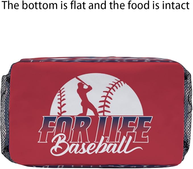 Lunch Box for Women, Insulated Lunch Bag with Adjustable Shoulder Strap, Lunch Containers for Adults, Womens Red Baseball Lunch Bags for Work, Boston