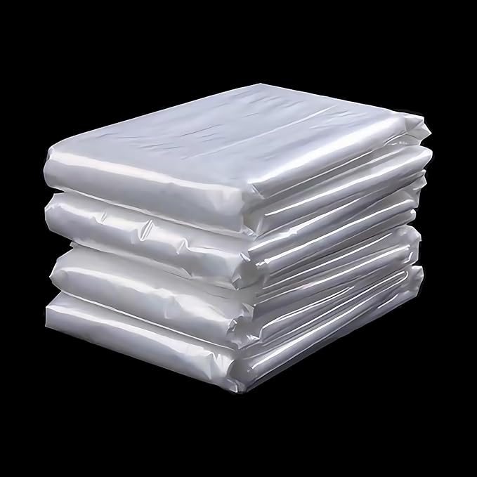 Reusable Extra Large Clear 3.94mil Plastic Bags 23.6x35.4 inch 5 Pieces Flat Open Storage Packaging for Dustproof Clothes Car Seat Luggage Suitcase Food Bulk Pack for Traveling Moving