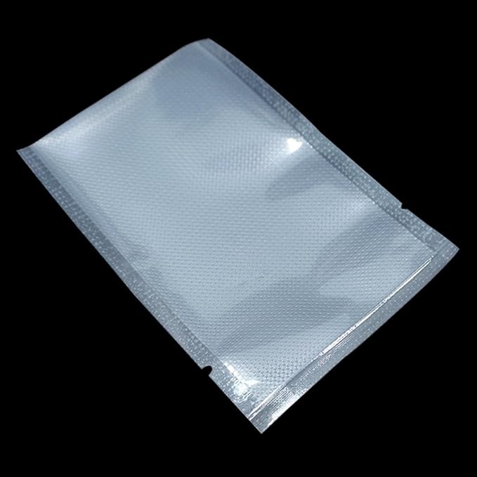FERENLI 100 Pieces 4.7x6.7 inch (Usable Size 4.3x6.1 inch) Vacuum Sealer Bags for Food Storage Open Top Clear Plastic Flat Pouches Bulk Food Packaging Bags with Tear Notch