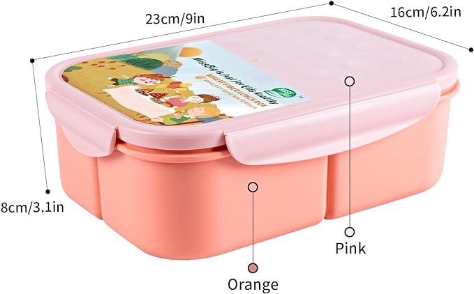 MISS BIG® Bento Box,Bento Box Adult,Lunch Box,Ideal Leak Proof Lunch Containers,No BPAs and No Chemical Dyes Bento Lunch Box,Dishwasher and Microwave Safe Lunch Containers for Adults(1900ml Pink)