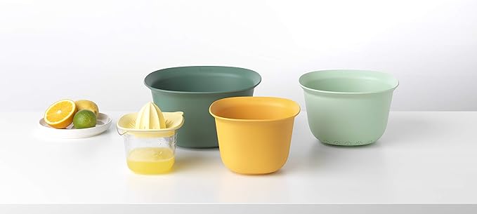 Brabantia Tasty+ Mixing Bowl Set with Colander and juicer