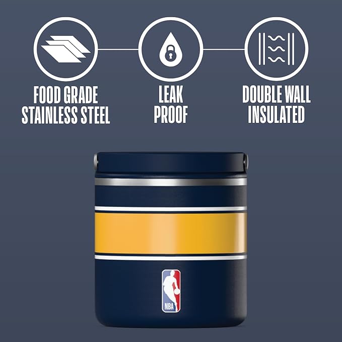 Hydrapeak x NBA Officially Licensed Denver Nuggets 25oz Stainless Steel Vacuum Insulated Thermos Food Jar with Handle, Wide Mouth Leak-Proof Soup Thermos for Adults, 10 Hours Hot and 16 Hours Cold