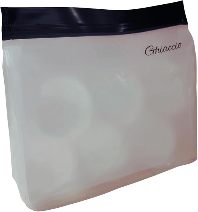 Ghiaccio Reusable Ice Bag - Premium Ice Storage Bags, Plastic Free and BPA Free, Freezer Safe and Leakproof Silicone for Long-Lasting Freshness (Pack of 3)