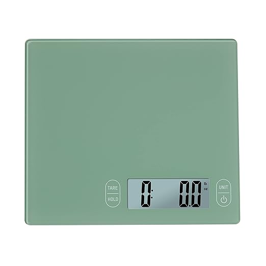Eat Smart Eat Smart 11lb Food Kitchen Glass Scale, Green