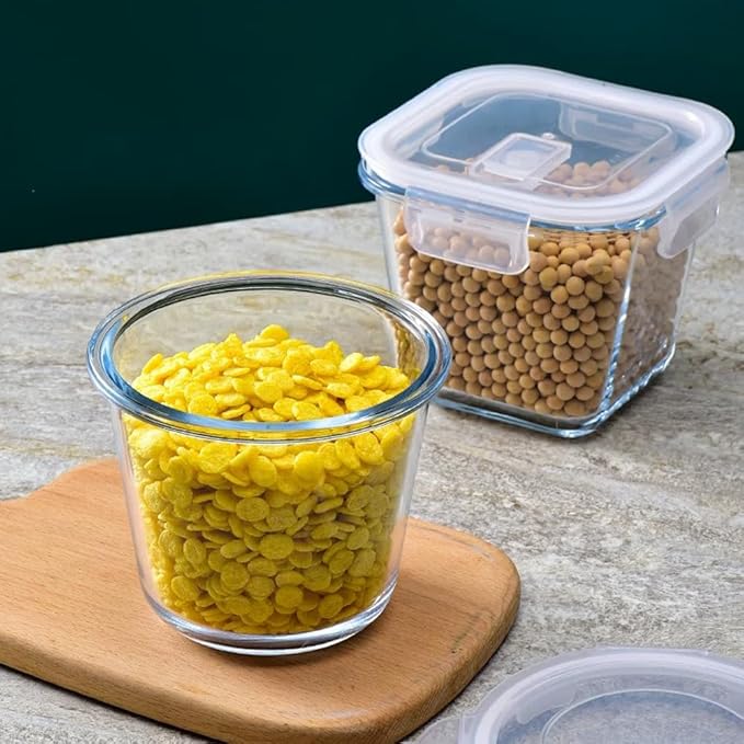 24 Oz Glass Food Storage Container, 3 Cup Glass Soup Container with Airtight Lids, Round Meal Prep Containers, Leakproof Soup Storage Container, DishwasherMicrowave & Freezer Safe (4 Pack)