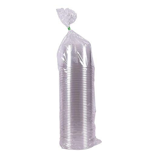 ECO PRODUCTS Compostable 16oz Clear Round Deli Containers, Case of 500, PLA Plastic Meal Prep, Lids Sold Separately, Made from PLA, A Renewable Material Made from Plants