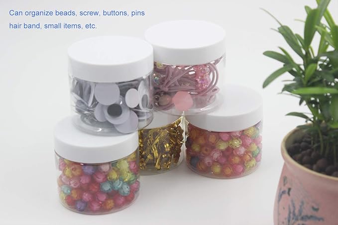 28 Pack 5 oz (150 ml) Plastic Slime Containers with White Lids, Wide-Mouth Storage Jars for Slime, Body Butter, Cosmetics, Scrub