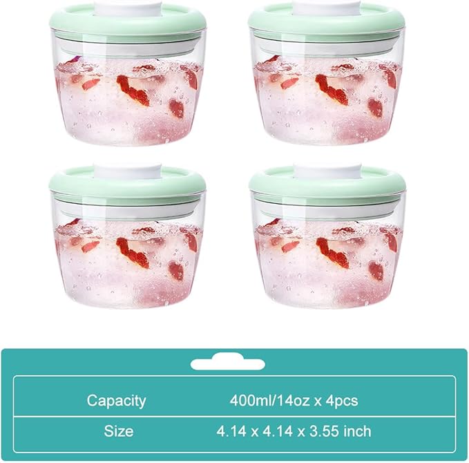 Glass Overnight Oats Containers with Lids, Meal Prep Containers Airtight Food Storage Containers Wide Mouth Snack Jars, Leakproof BPA-Free Pop Lid Bowl for Breakfast Leftovers 14oz 400ml Set of 4