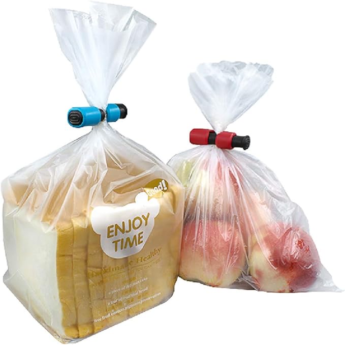 6 Pcs Premium Grade Food Bag Squeeze Clips Bread Clips Rubber Lid Non-slip Sealer Bag Cinches Easy Use Lock