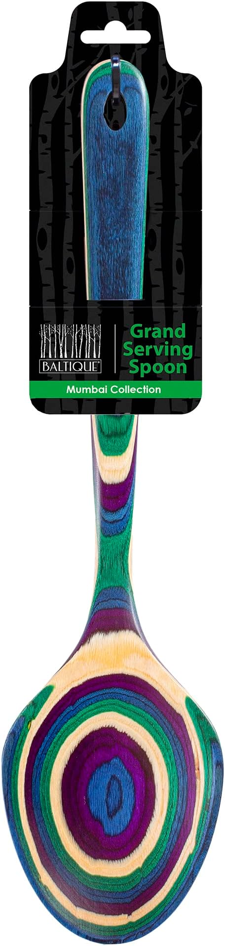 Totally Bamboo Baltique Mumbai Collection 14" Grand Serving Spoon, Extra-Large Cooking Spoon, Safe for Use on Nonstick