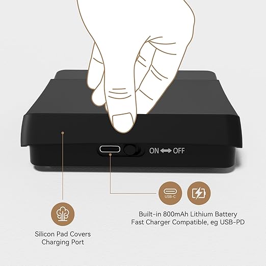 Mini Coffee Scale with Timer,Rechargeable Espresso Scale,2kg/0.1g Precision Scale for Espresso&Pour-Over Coffee,Portable Digital Kitchen Scale,Black