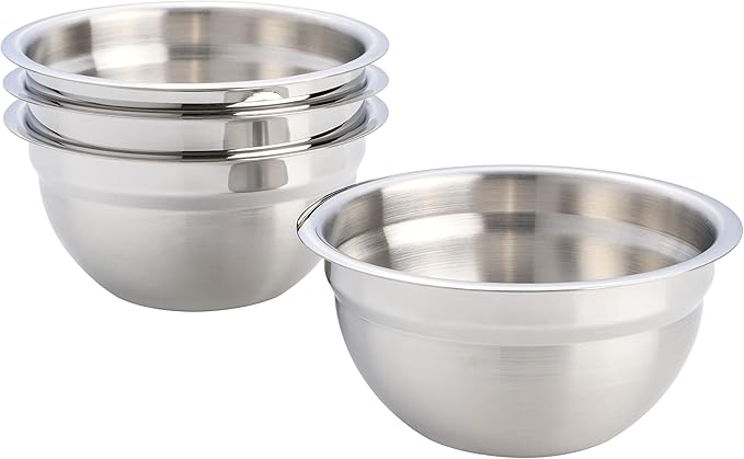 Babish Stainless Steel Mixing Bowl Set, 4-Piece Mini