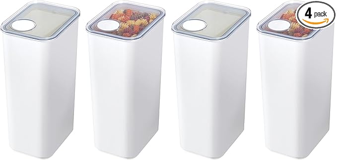 iDesign Extra Large Airtight Kitchen Canister with Removable Pour Cap - Set of 4 - White