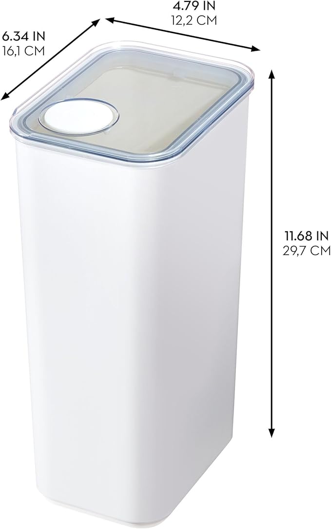 iDesign Extra Large Airtight Kitchen Canister with Removable Pour Cap - Set of 2 - White