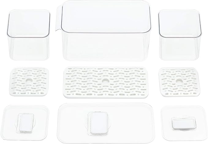 iPEGTOP Fridge Produce Saver Food Storage Bin Containers, Stackable Refrigerator Freezer Organizer Fresh Keeper Container with Vented Lids, 3 Pack