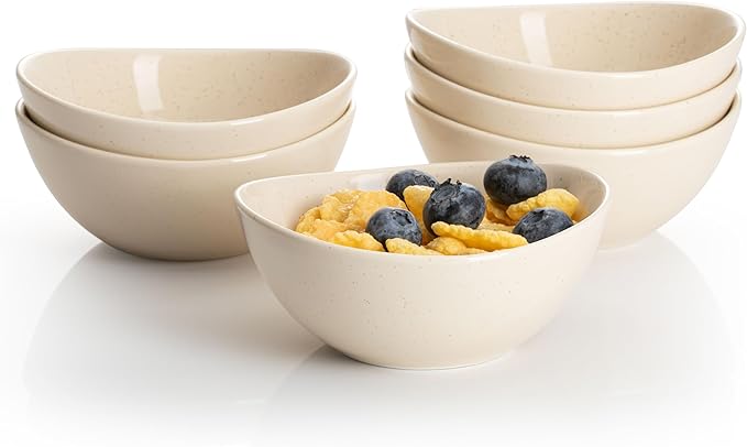Sweese 4 Inch Porcelain Small 4 oz Bowls for Sauce | Charcuterie | Dipping | Snack | Condiment | Side Dishes Set of 6 - Microwave, Dishwasher and Oven Safe - Beige