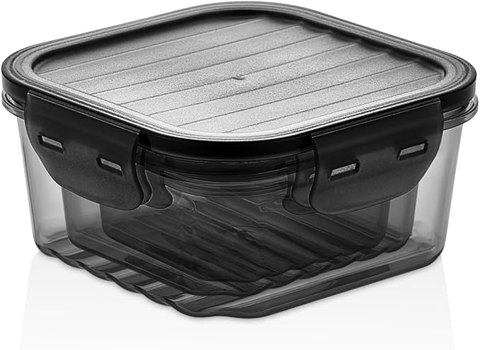 6-Piece Food Storage Container Set – Airtight, Leakproof, BPA-Free Plastic Storage Boxes with Locking Lids – Stackable Meal Prep Containers, Microwave, Freezer & Dishwasher Safe