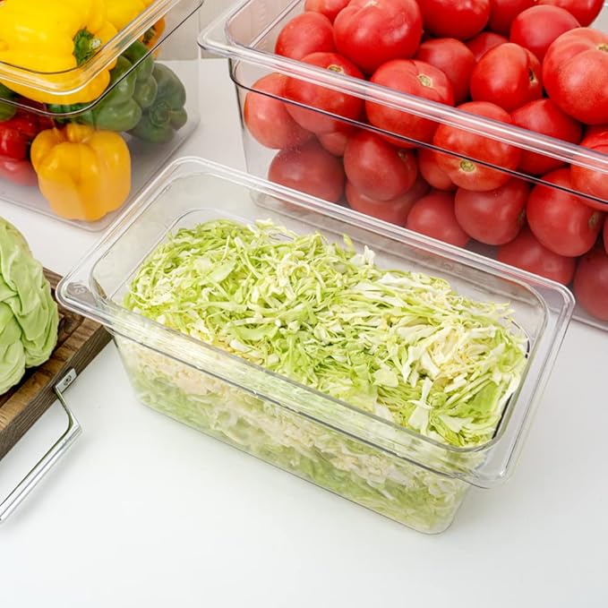 Restaurantware Met Lux 1/3 Size Food Storage Container 1 6 Inch Deep Proofing Box - Rectangle Graduated Measurements Clear Plastic Food Grade Storage Container Dishwashable Lids Sold Separately