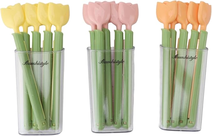 15Pcs Food Sealing Clip,Creative Beautiful Tulip Flower Floral Shape Sealing Clip with Magnetic Storage Box for Refrigerator, Food Clips Chip Clips