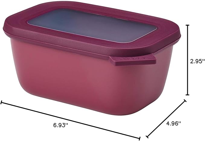 Mepal Cirqula Rectangular Multi Bowl 750 ml Nordic Berry-Food Storage Box-Stackable-Dishwasher Safe, Polypropylene