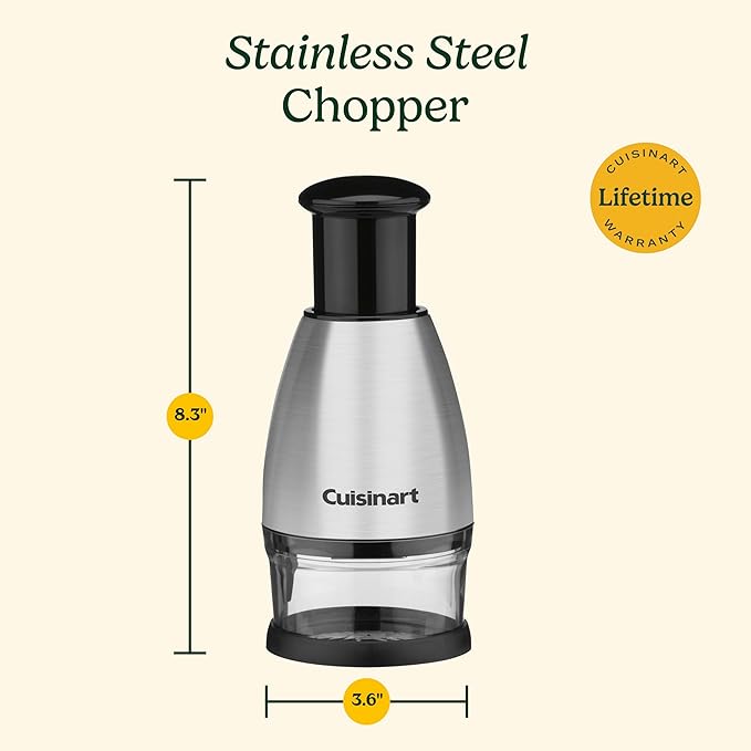 Cuisinart Chopper, Stainless Steel/Black, CTG-00-SCHP, 8.2" x 3.9" x 3.9"