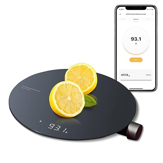 HOTO Smart Food Scale, Kitchen Scale, Food Scales Digital Weight Grams and Oz, Coffee Scale, Kitchen Scale with 0.1g High Precise Sensor, Measures in 4 Units (g/ml/oz/lb: oz),Batteries Not Included