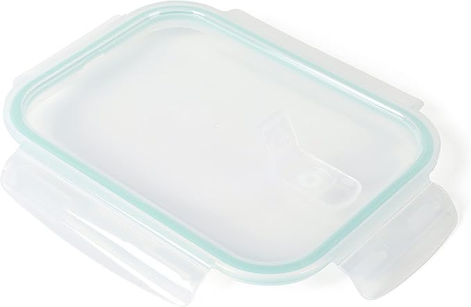 Martha Stewart Seavey 6 Piece 51.4 oz, 35.5 oz, 21.6 oz Square Storage Borosilicate Glass Container Set w/PP Snap Martha Blue Lids