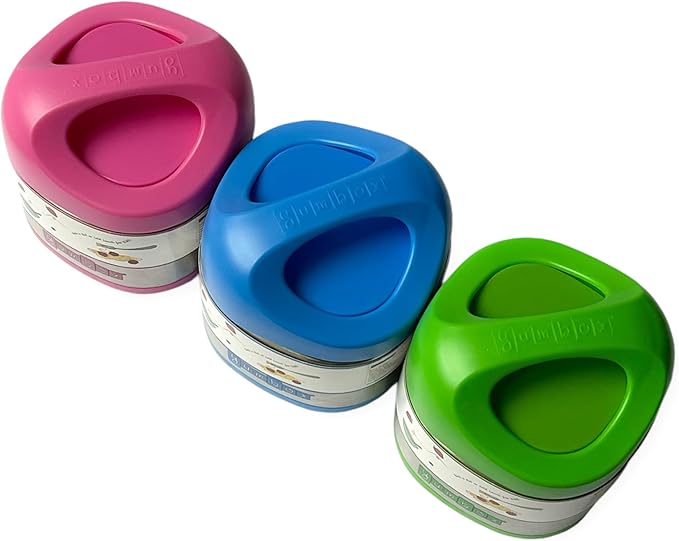 Yumbox Cubi Triple Insulated Stainless Steel Thermal Jar for Hot & Cold Lunches, Kids Size, Easy Open and Carry Handle, Unique Rounded Square Jar and Non-Slip design (Surf Blue)