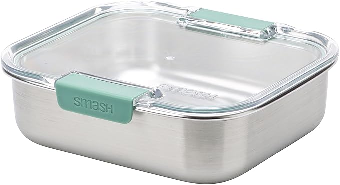 Microwave Safe Stainless Steel Lunch/Sandwich/Meal Box, Sage