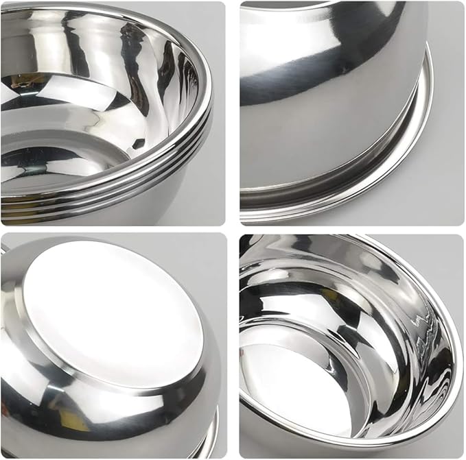 18/10 Stainless Steel Mixing Bowls, Nesting Bowls for Meal Prep, Serving, Baking, Set of 4