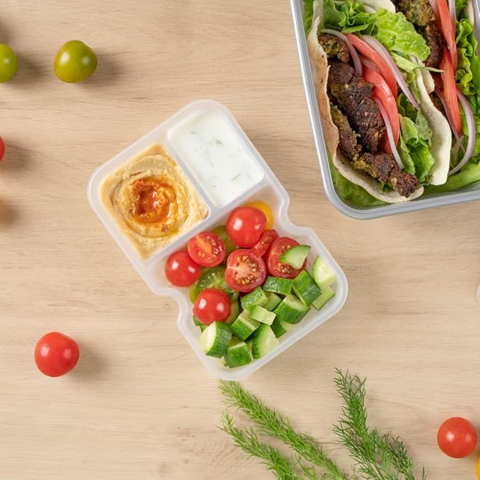 Restaurantware TRAYS ONLY: Futura 10 Ounce Trays For Meal Prep Containers 100 Microwavable Trays For 32 Or 37 Ounce Containers - Containers Sold Separately 3 Compartments White Plastic Food Trays