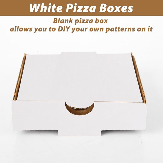 QTLCOHD 80 Pack Mini Pizza Boxes, 3.5 x 3.5 Inch Small White Cardboard Pizza Boxes for Personal Pizza, Cake, Cookies, Crafts