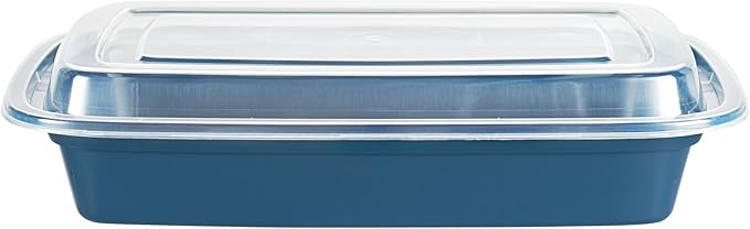 Restaurantware Asporto 28 Ounce Take Out Containers, 100 Food Containers With Lids - Microwavable, Disposable, Midnight Blue Plastic To Go Food Containers, No BPA, For Take Out And Delivery