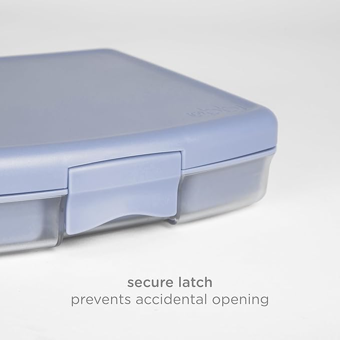 Ubbi Bento Lunch Box for Kids with 4 Compartments, BPA-Free, Leakproof, Dishwasher Safe, Food-Safe Material, Portion-Controlled Lunch Container, Kids Summer Camp, Cloudy Blue (Pack of 2)