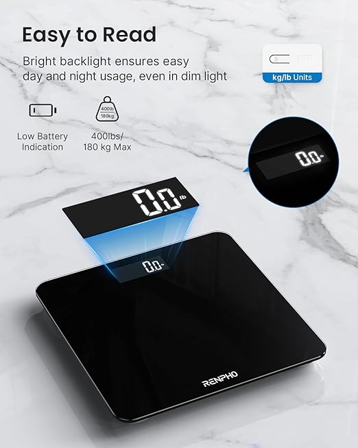 RENPHO Digital Bathroom Scale and Digital Kitchen Scale Bundle