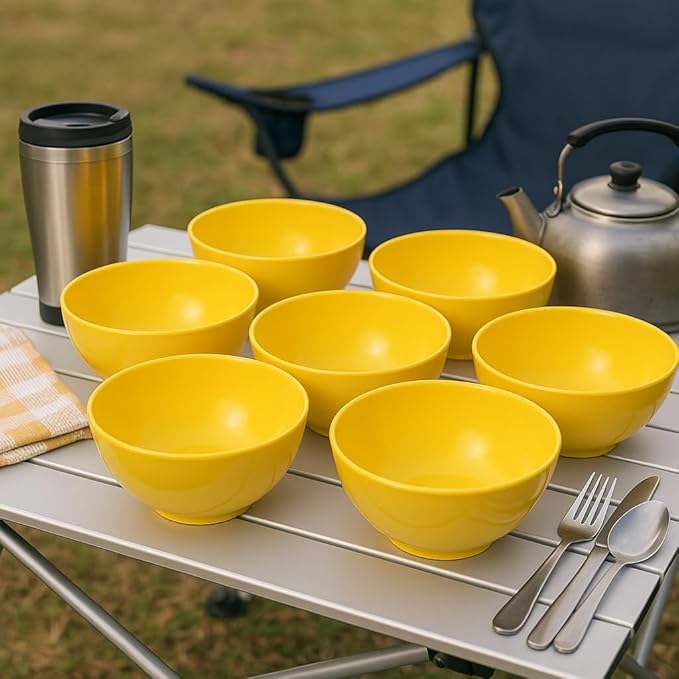Calypso Basics 100% Melamine Cereal Bowls Set of 6,16 oz, BPA Free, Break-Resistant, Dishwasher Safe, Lightweight Plastic Bowls for Cereal, Soup, Ice Cream, Picnics, Pink by Reston Lloyd