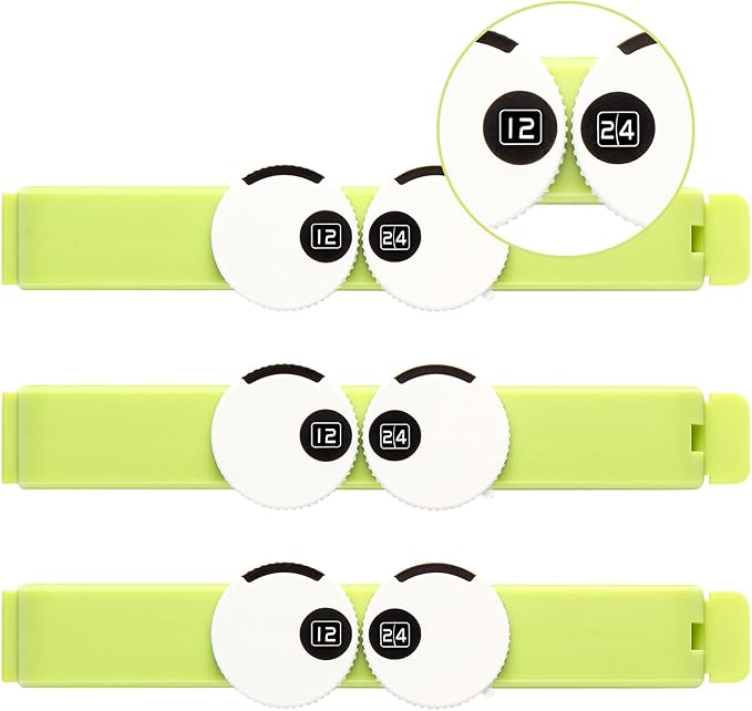 Chip Clips Holder for Food Packaging; Food Bag Holder with Shelf Life Tracker, Green 3PCS for Food, Kitchen, Home use Bag Clips for Food