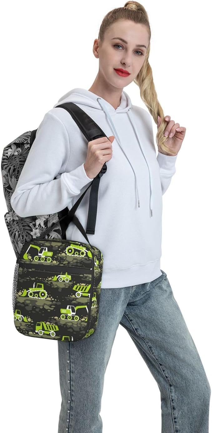 Insulated Lunch Box for Boys Men Tractor Lunch Box for Work,Picnic,School,Travel,Hiking, Beach or Fishing Polyester Tractor Lunch Bag