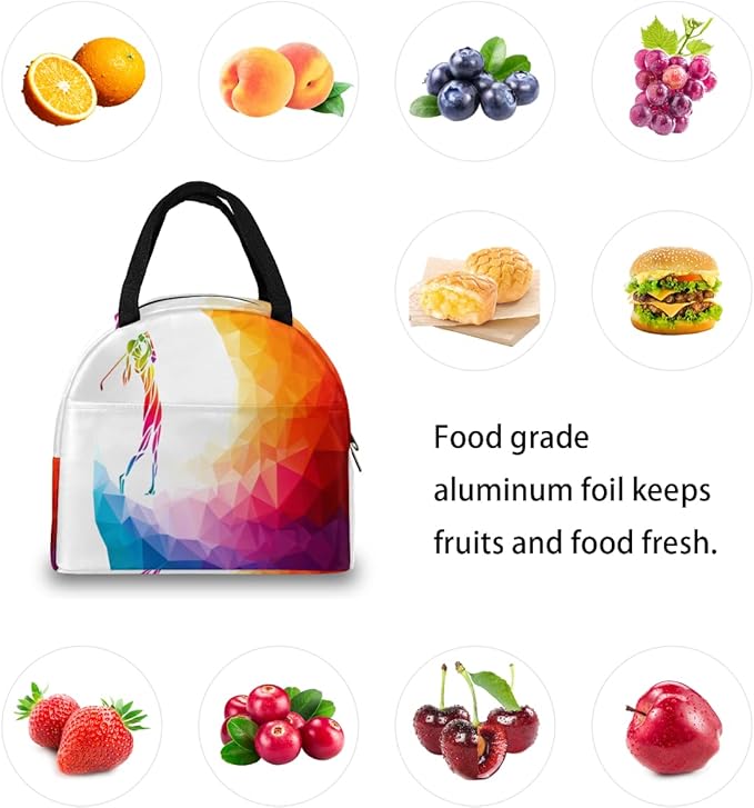 Insulated Lunch Bag for Women Men Golf Sportsman Waterproof Thermal Tote Bag Reusable Lunch Box Container Lunch Holder Leakproof Lunch Cooler Bag Picnic Travel Work
