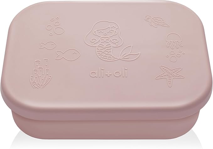 Ali+Oli Silicone Bento Box (Mermaid) Lunch Box for Kids, Toddlers, Preschoolers & Adults | BPA-Free and Spill-Proof | Ideal for School, and On-the-Go Meals| Perfect for Lunch, Snacks, and Meals