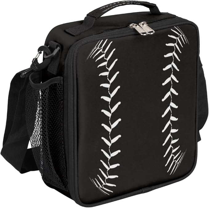 Baseball Kids Lunch Box Baseball Sport Insulated Lunch Bag Tote for Girls Boys Cooler Freezable Meal Prep Bag with Shoulder Strap Waterproof Lunch Container for School Office Picnic