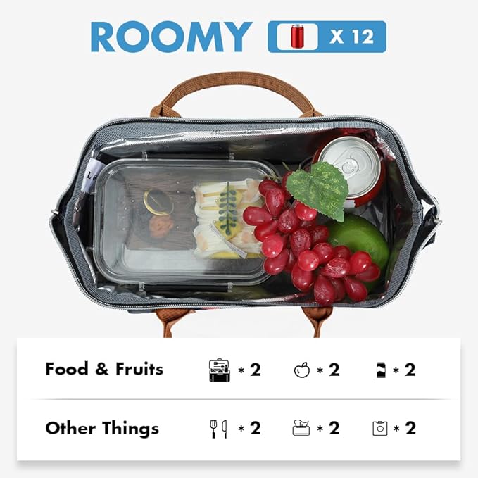 Lekesky Lunch Bag Leakproof Lunchbox Insulated Lunch Bag for Women Work, Picnic and Camping, Hearts Print